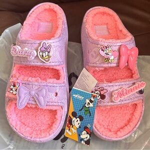 Crocs Disney Pink and Purple Character Slide Sandals 
limited edition